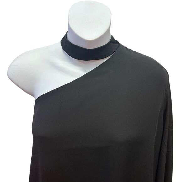 Three Eighty Two Dress Womens Large Black One Shoulder Knee Length Minimalist - Picture 2 of 8